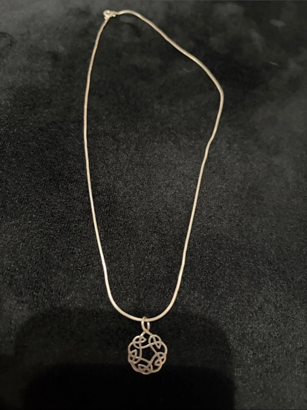 Delicate Sterling Silver Celtic-Style Pendant Necklace for Women